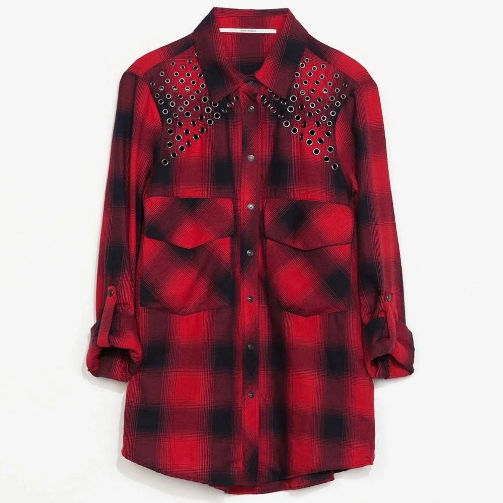 NEW Zara Woman Plaid Shirt